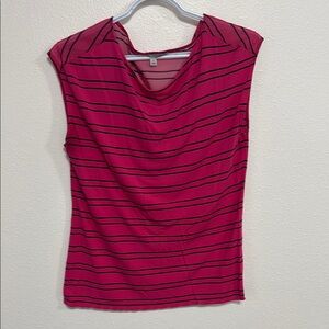 Chic Pink Cap Sleeve Fitted Blouse